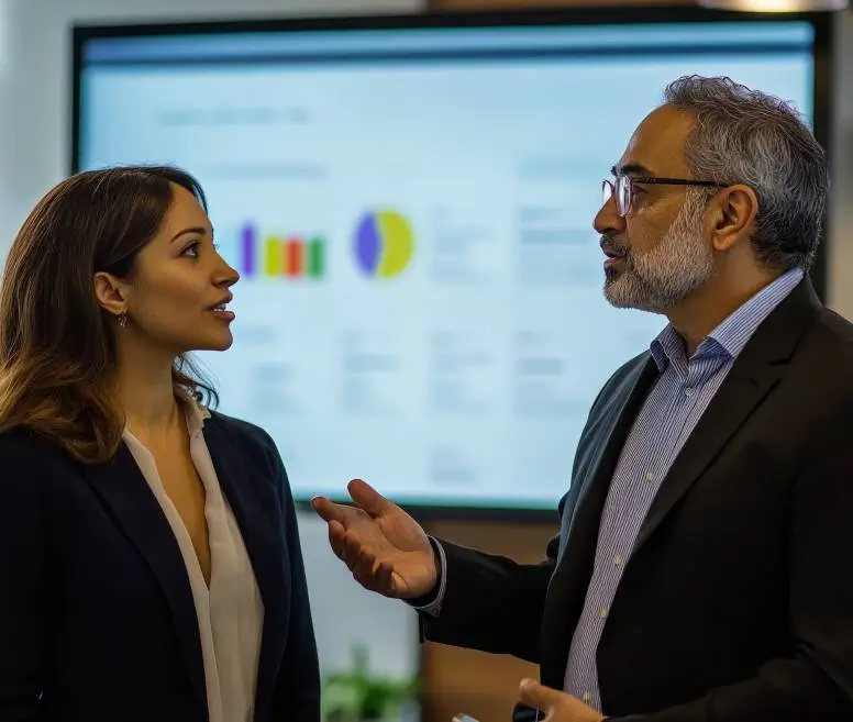 Trainer conducting a decision-making workshop with participants.